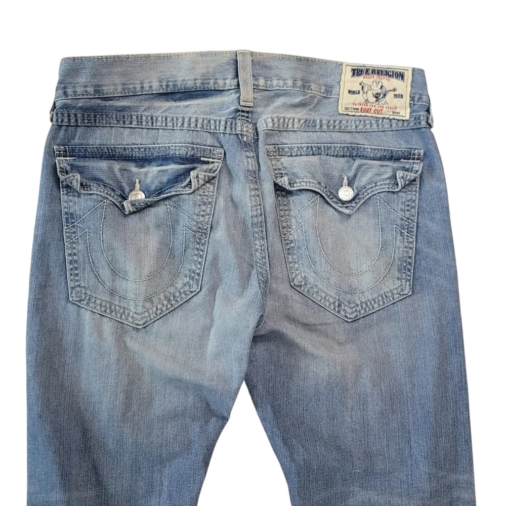 True Religion Mens Billy Light Blue Bootcut Jeans Size 36